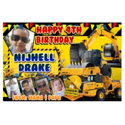 Construction Birthday Banner with Pictures - TRG 4 Design