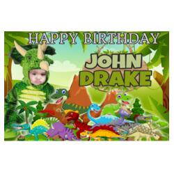 Dinosaur Birthday Banner with Picture - JUNG 1 Design
