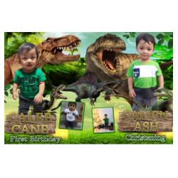 T.rex Birthday and Christening Banner with Pictures - JUNG 4 Design
