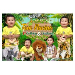 Jungle Safari Birthday and Christening Banner with Pictures - JUNG 5 Design