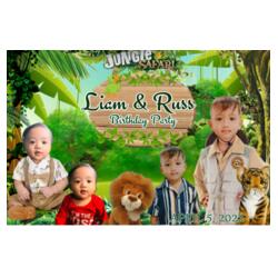 Jungle Safari Birthday Banner with Pictures - JUNG 6 Design