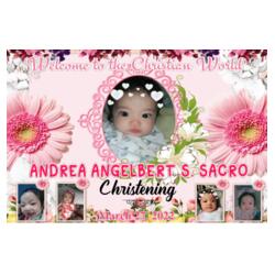 Floral Chirstening Banner with Pictures - TGC 1 Design