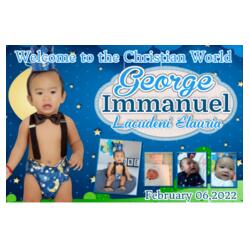 Sweet Night Christening Banner with Pictures - TCHR 6 Design