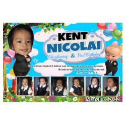 Boss Baby Birthday and Christening Banner with Pictures - TCHR 7 Design