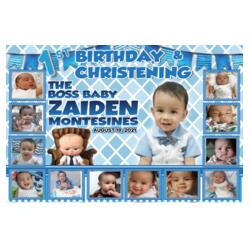 Boss Baby Birthday and Christening Banner with Pictures - TCHR 12 Design