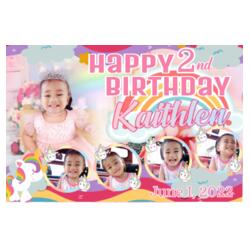 Unicorn Birthday Banner with Pictures - TGB 5 Design