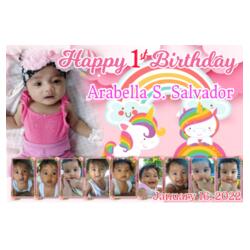 Unicorn Birthday Banner with Pictures - TGB 7 Design