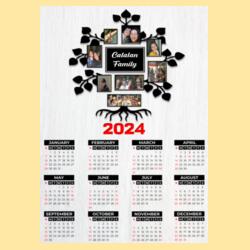 Customizable Family Design - Wooden Dowel Scroll Calendar - PCR-7 Design
