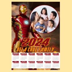 Customizable Ironman Design - Wooden Dowel Scroll Calendar - PCR-18 Design