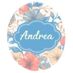 Beautiful Floral Full Background, Changeable Name Metallic Keychain Design
