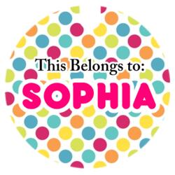 Colorful Polka Dots Full Background, Changeable Name Circle Wooden Keychain Design