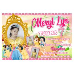 Princess Birthday Banner with Pictures - TGB 15 Design