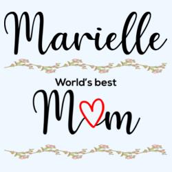 World's Best MOM, Linen Pot Holder & Oven Mitt with Customizable Name, Kitchen Accessories - OM-001 Design