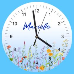Floral Design Clock with Personalized Name - CFS-001 Design