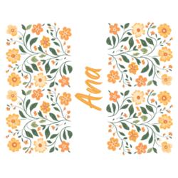 Personalized Skinny Tumbler with Customizable Floral Design - VFL-002 Design