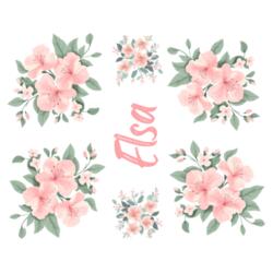 Personalized Skinny Tumbler with Customizable Floral Design - VFL-004 Design