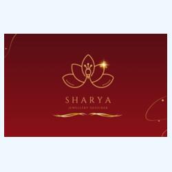 Luxury Red & Gold Jewelry Background with Elegant Floral Emblem Design