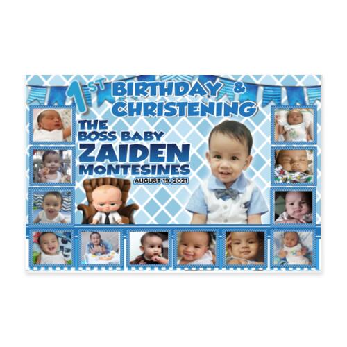 Boss Baby Birthday and Christening Banner with Pictures - TCHR 12 Thumbnail