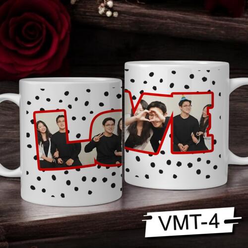 LOVE, Perfect Mug for Couple with Customizable Image, Couple Mug Happy Valentines Day! - VMT-4 Thumbnail