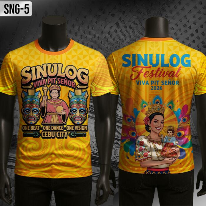 SINULOG, VIVA PIT SEÑOR, ONE BEAT ONE DANCE ONE VISION, Sinulog Full Print Roundneck Shirt - SNG-5 Thumbnail