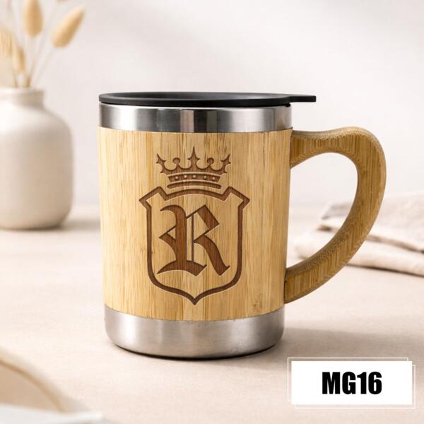 Personalized Bamboo Mug with Laser Engraved - MG16 Thumbnail