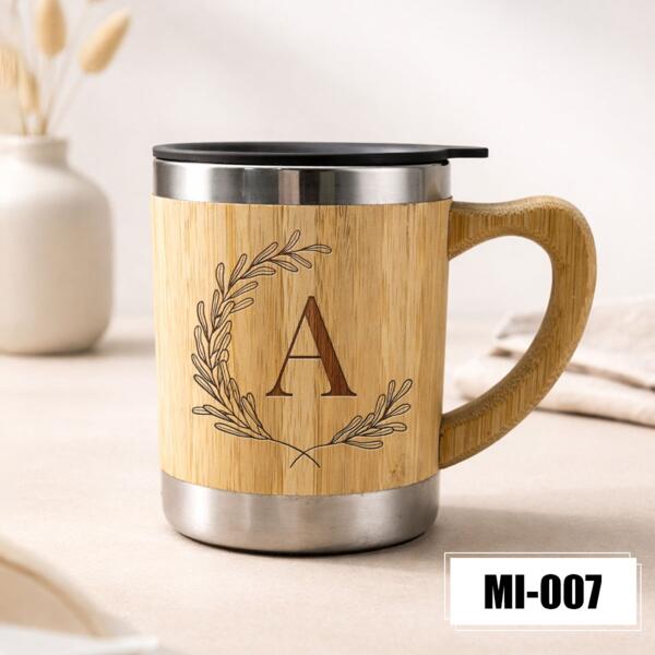 Personalized Bamboo Mug with Laser Engraved - MI-007 Thumbnail