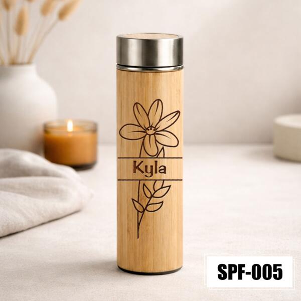 Personalized Bamboo Flask with Laser Engrave - SPF-005 Thumbnail