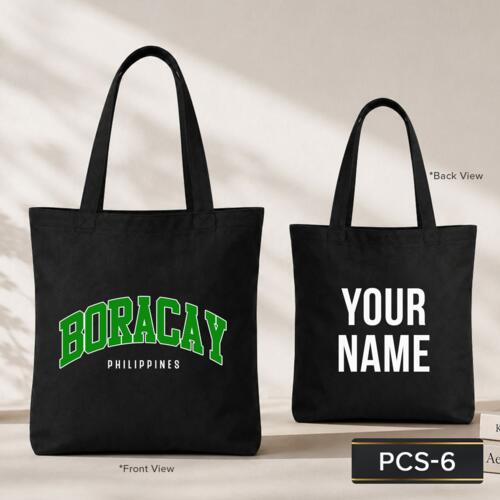 Boracay, Philippines, Philippines Travel Destination Design for Black Tote Bag - PCS-6 Thumbnail
