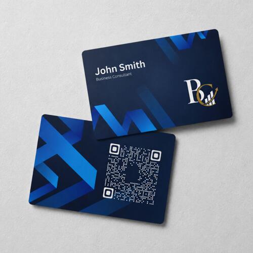 Professional Blue Display Background with Modern Geometric Ribbon Design Thumbnail