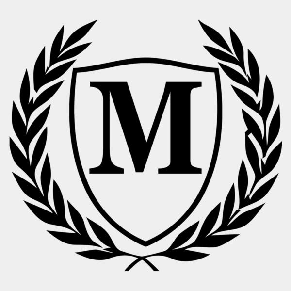 Leaves Medal - Black - (Letter M) - MG1 Thumbnail