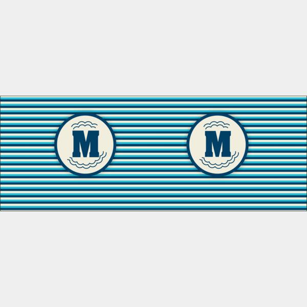 Horizontal Lines Pattern with Initials Thumbnail