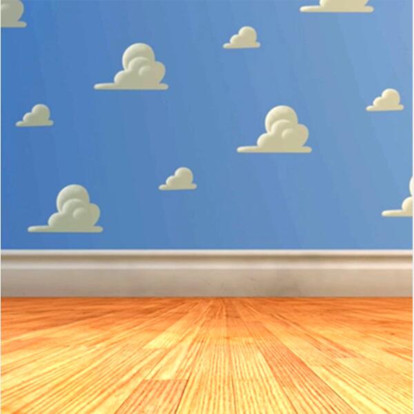 Kids Cartoons, Toy Story Room Blue Sky Cloudy Wood Base Background, Popular Designs, Kids Characters - BC 30 Thumbnail