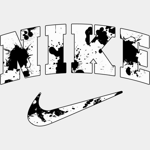 BRAND , Nike Splash , Template , Solid Color , Black and White , PNG , Nike Designs , Nike Logo Paint Splatter , Men Designs , Digital Printing , Customizable , Personalized Gift - Nike black splatter Thumbnail