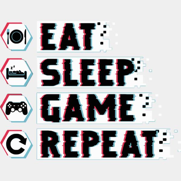 Eat, Sleep, Game, Repeat, Checkbox Eat Sleep - ESD-13 Thumbnail