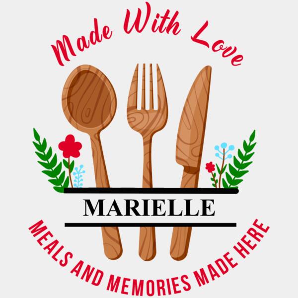 Made With Love, Meals and memories made here, Personalized Name, Mother's Day, MOM - OM-004 Thumbnail