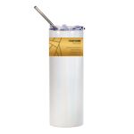 20oz Glitter Stainless Skinny with Straw (White) Thumbnail