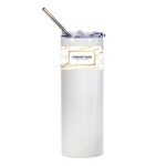 20oz Glitter Stainless Skinny with Straw (White) Thumbnail
